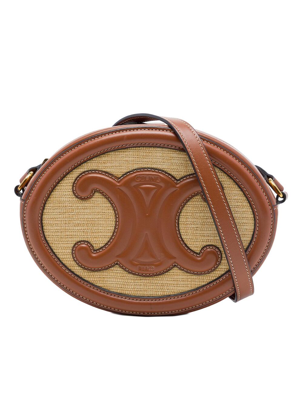 Celine Straw Effect Canvas Cuir #375466C11B